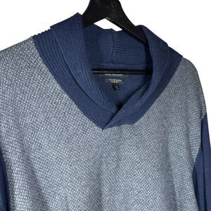 Marc Anthony Shawl-Collar Sweater Mens Size XXL Cotton Cashmere Merino Wool Blue